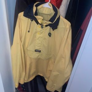 Vintage Chaps/Ralph Lauren yellow pullover rain jacket XL